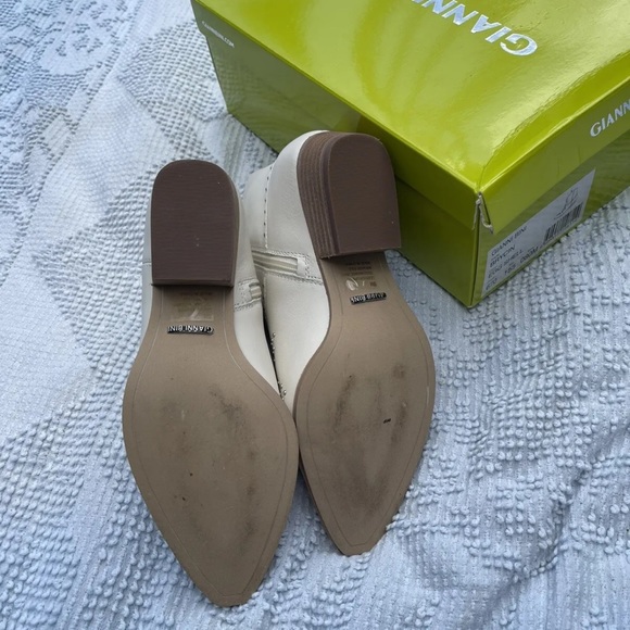 Gianni Bini Brycin Size 8 White Western Leather Studded Booties Boots - Picture 7 of 8